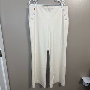NWT Chico’s Cream So Slimming 180‎ Button Flare Pants Pull On Stretch 3R(US 16R)